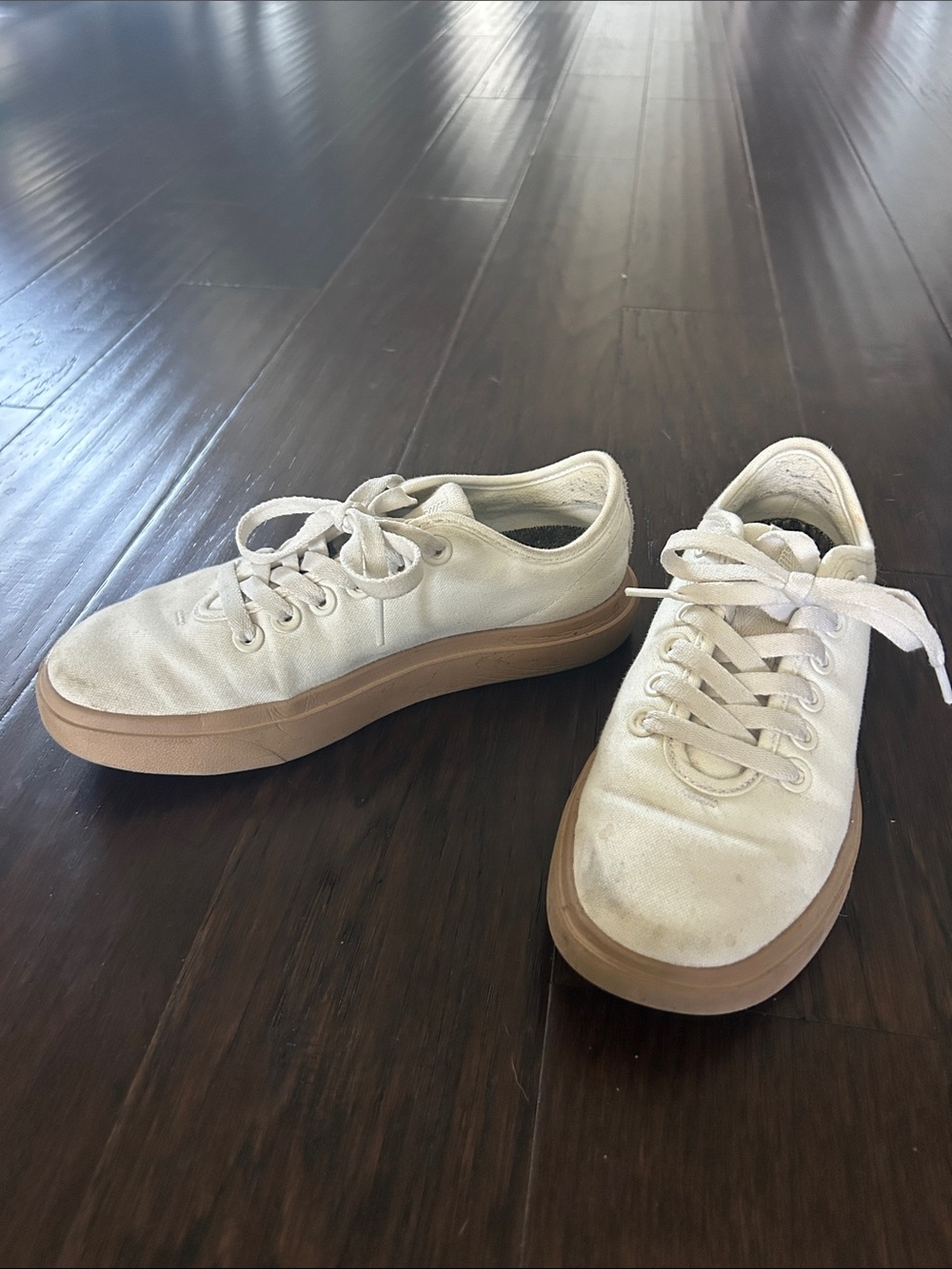 Allbirds Canvas Pipers- Blizzard- White Canvas Sneakers with Gum Sole